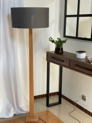 Lampa podłogowa Handmade dębowa lite drewno