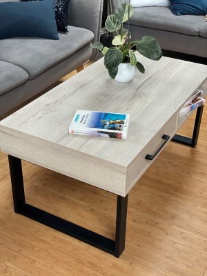 Stolik Loft  z szufladą Halifax Biały 100 x60 x50