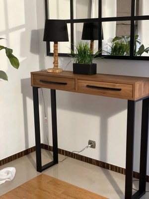 Konsola Loft z szufladami Orzech Południowy 120 x 30 x 94